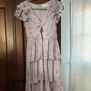 Emporia Floral Pleated Tiered Midi Dress